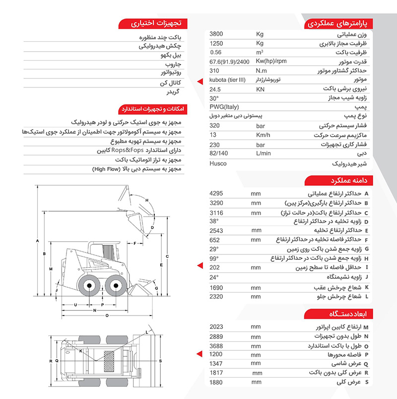 مینی لودر یگانه پارس کویر مدل UZ1050