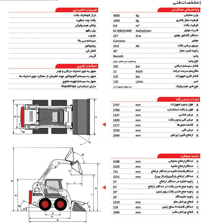 مینی لودر یگانه پارس کویر مدل UZ1020